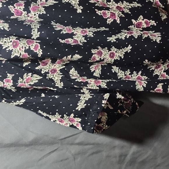 Womens Med Tanza Dark Navy Blue & Pink Floral Button Up - Picture 5 of 7